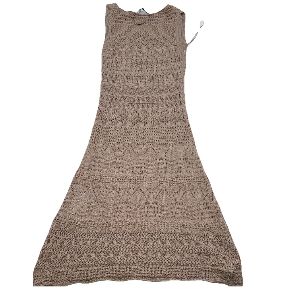 Zara Crochet Knit‎ Sleeveless Maxi Dress Womens Size Small - Picture 7 of 9